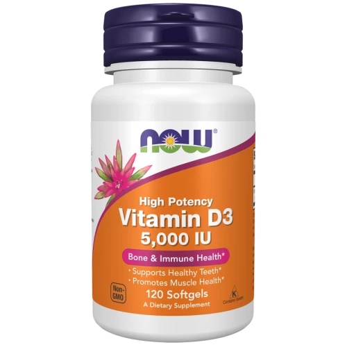 NOW - Vitamin D-3 5,000 IU - 120 kapsułek